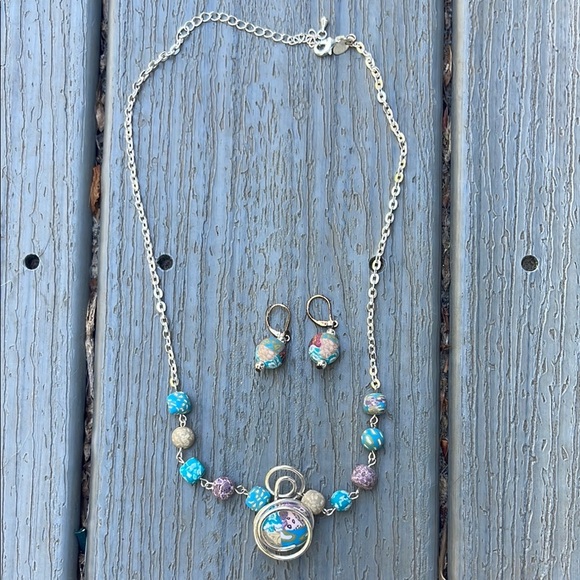 Viva Beads Silver and Colorful Clay Beaded Necklace Set - Picture 1 of 6
